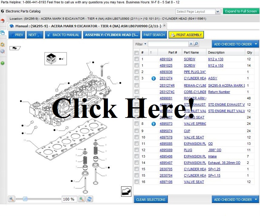 Kobelco Excavator Online Parts Store